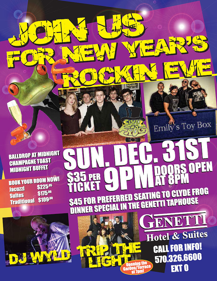 NYE-Flier-Image New Year's Rockin Eve at The Genetti Hotel and Suites in Williamsport PA